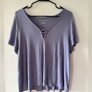 American eagle purple short sleeve shirt